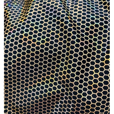 Lycra BLACK HONEY COMB (shine)